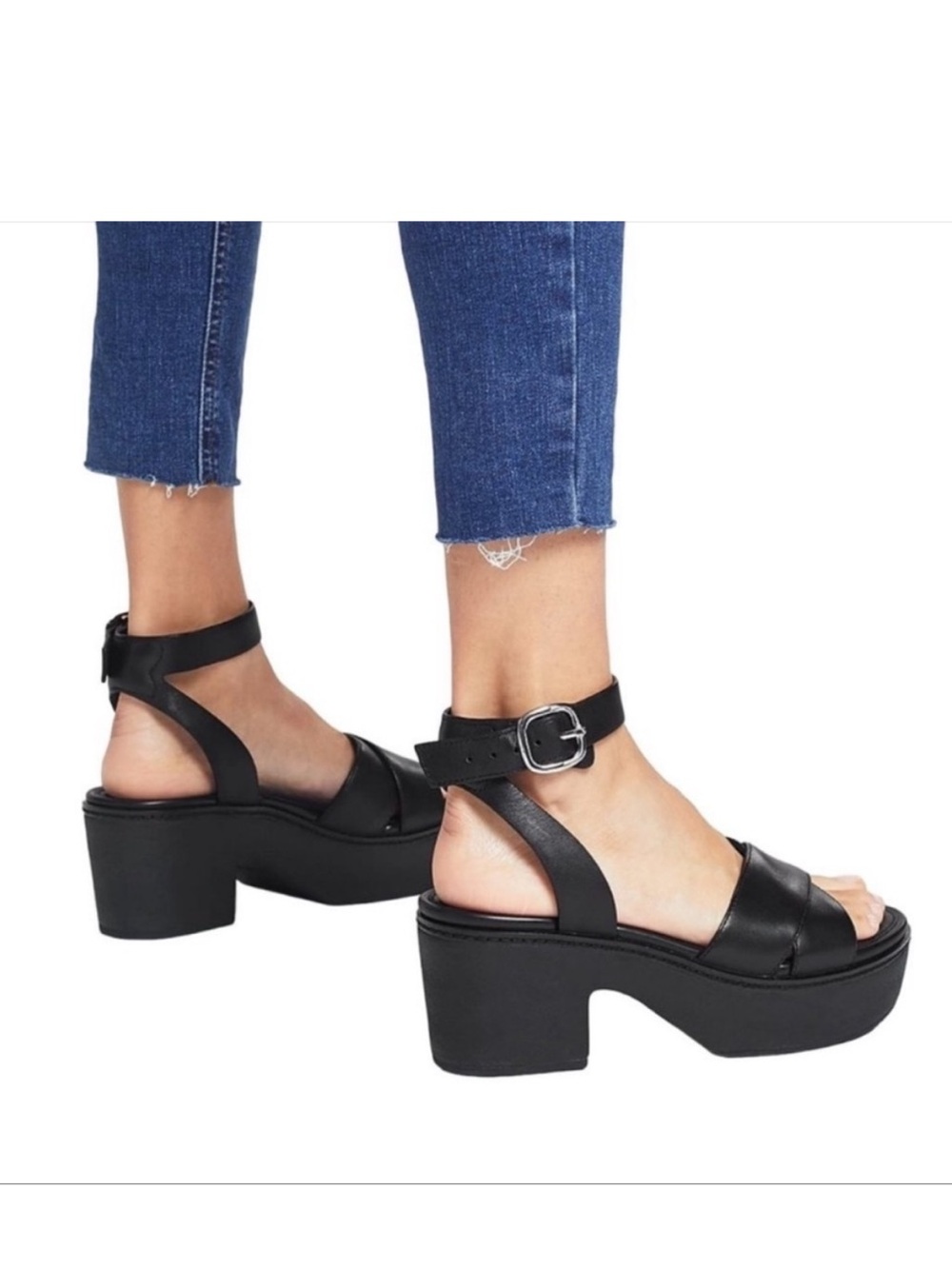 Fitflop Black Platform Ankle-Strap Sandals - Picture 2 of 9